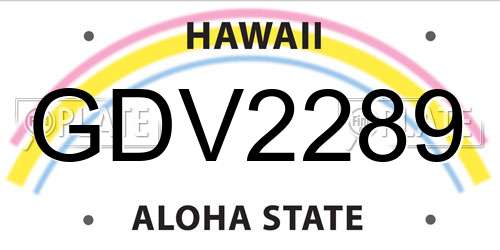 GDV2289 Hawaii License Plate