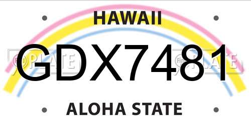 GDX7481 Hawaii License Plate