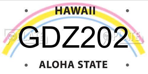 GDZ202 Hawaii License Plate