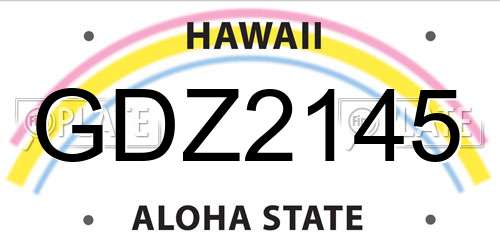 GDZ2145 Hawaii License Plate