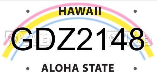 GDZ2148 Hawaii License Plate