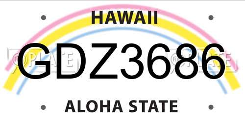 GDZ3686 Hawaii License Plate