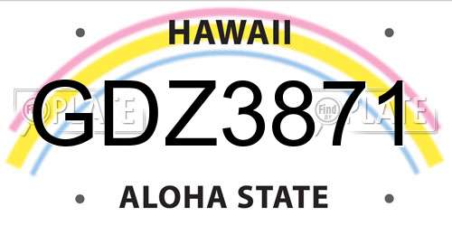 GDZ3871 Hawaii License Plate