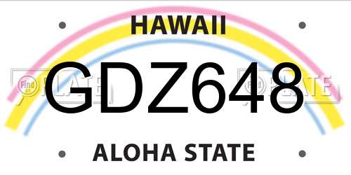 GDZ648 Hawaii License Plate
