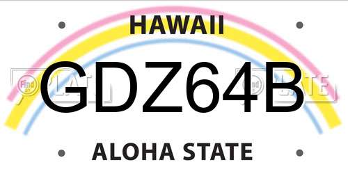 GDZ64B Hawaii License Plate
