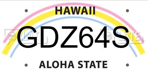 GDZ64S Hawaii License Plate
