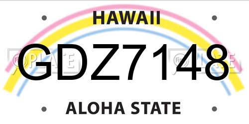 GDZ7148 Hawaii License Plate