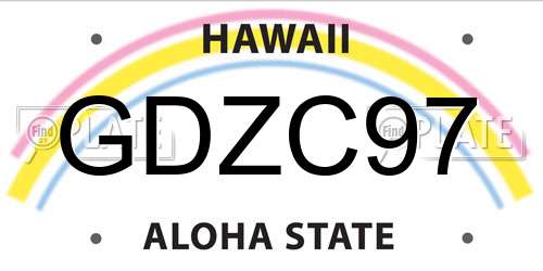 GDZC97 Hawaii License Plate