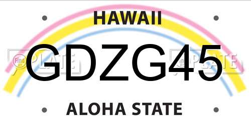 GDZG45 Hawaii License Plate