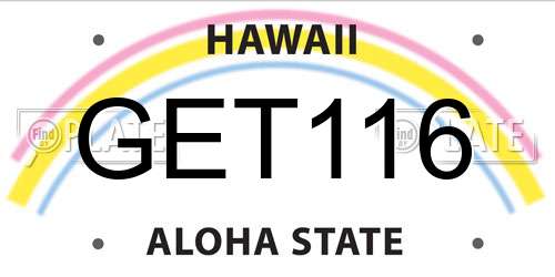 GET116 Hawaii License Plate