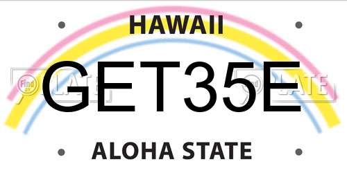 GET35E Hawaii License Plate