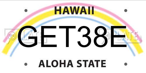 GET38E Hawaii License Plate
