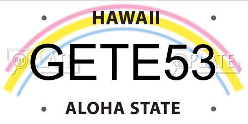 GETE53 Hawaii License Plate