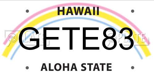 GETE83 Hawaii License Plate
