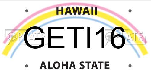 GETI16 Hawaii License Plate