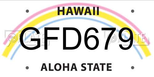 GFD679 Hawaii License Plate