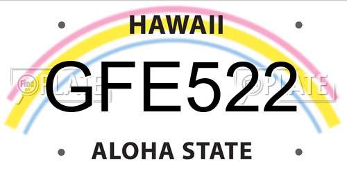 GFE522 Hawaii License Plate