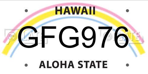 GFG976 Hawaii License Plate
