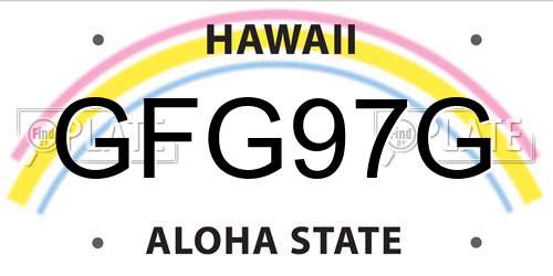 GFG97G Hawaii License Plate