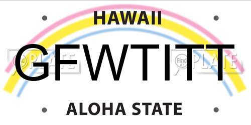 GFWTITT Hawaii License Plate