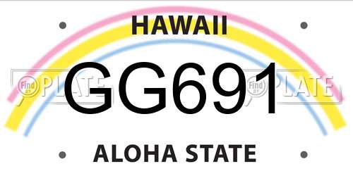 GG691 Hawaii License Plate