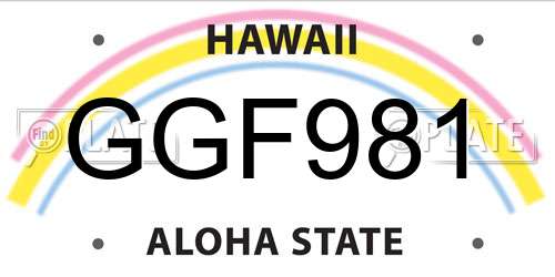 GGF981 Hawaii License Plate