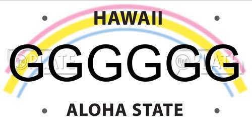 GGGGGG Hawaii License Plate