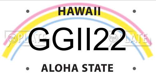 GGII22 Hawaii License Plate