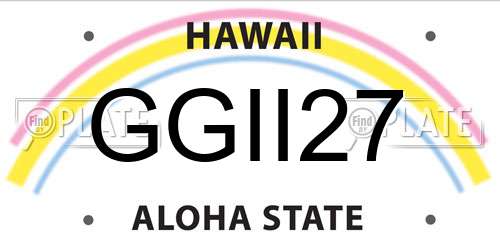 GGII27 Hawaii License Plate