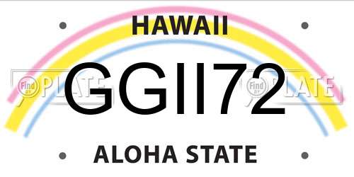 GGII72 Hawaii License Plate