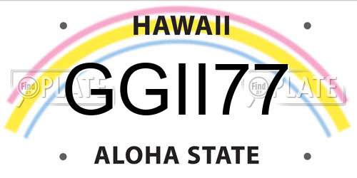GGII77 Hawaii License Plate
