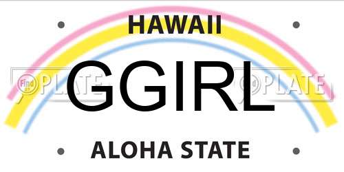 GGIRL Hawaii License Plate