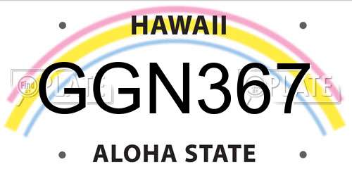 GGN367 Hawaii License Plate