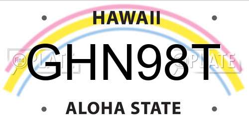 GHN98T Hawaii License Plate