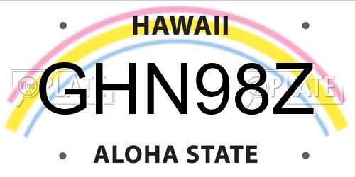GHN98Z Hawaii License Plate