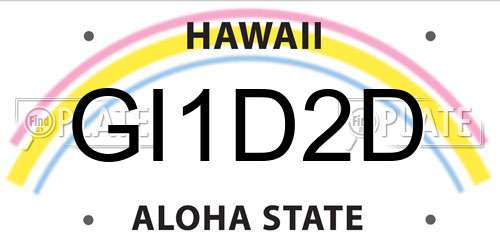 GI1D2D Hawaii License Plate