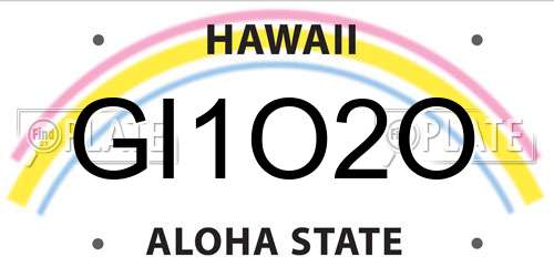 GI1O2O Hawaii License Plate