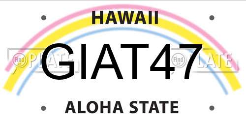 GIAT47 Hawaii License Plate