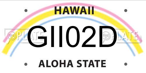GII02D Hawaii License Plate