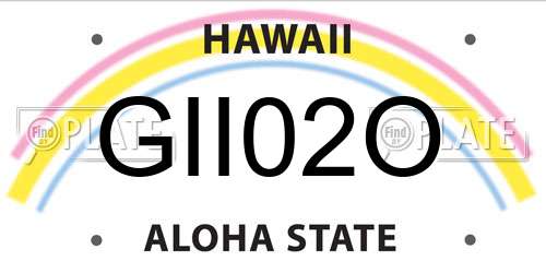 GII02O Hawaii License Plate