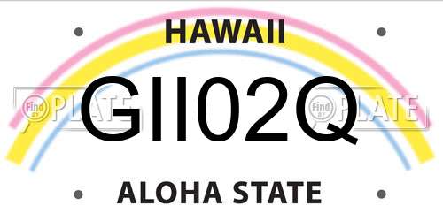 GII02Q Hawaii License Plate