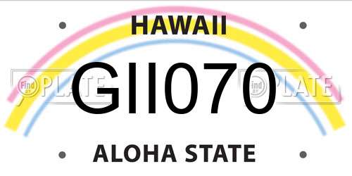 GII070 Hawaii License Plate