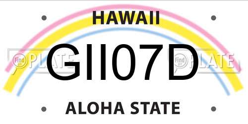 GII07D Hawaii License Plate