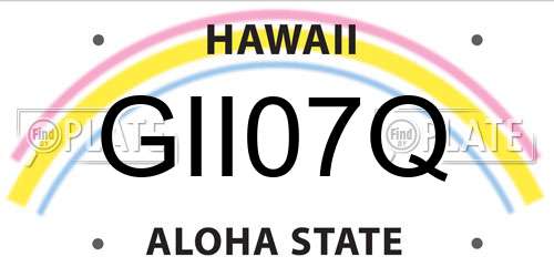 GII07Q Hawaii License Plate
