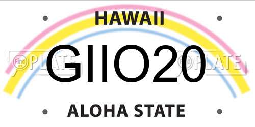 GIIO20 Hawaii License Plate