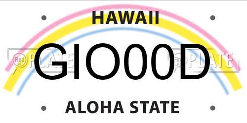 GIO00D Hawaii License Plate