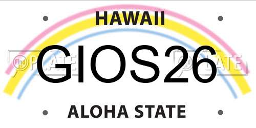 GIOS26 Hawaii License Plate