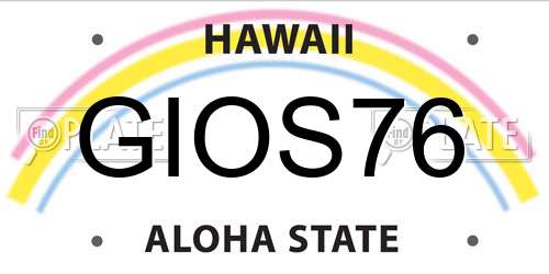 GIOS76 Hawaii License Plate