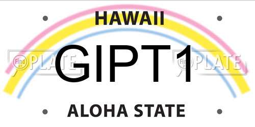 GIPT1 Hawaii License Plate