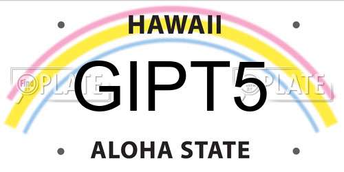 GIPT5 Hawaii License Plate